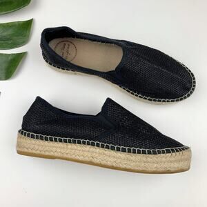 Toni Pons Origens Espadrilles Shimmer Black Platform Women's 39 US 8 Vacation